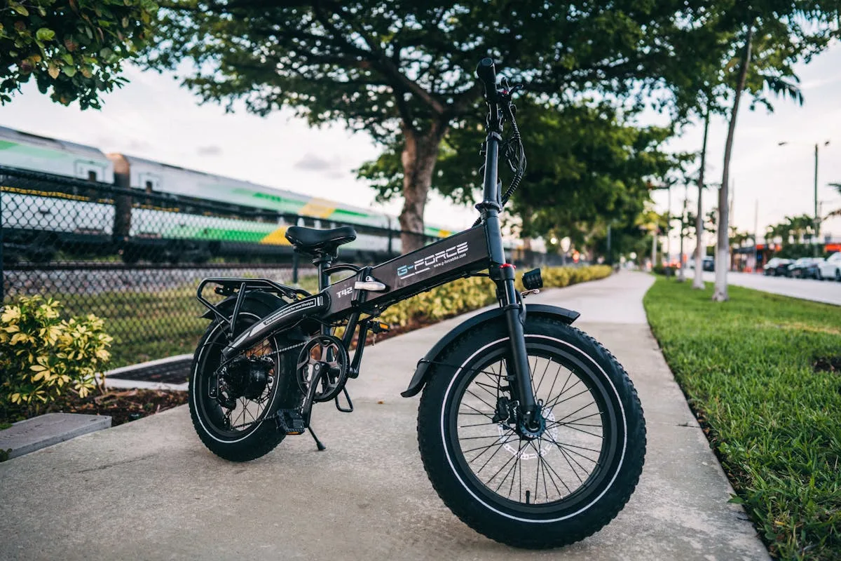 Electric bike battery close-up on frame