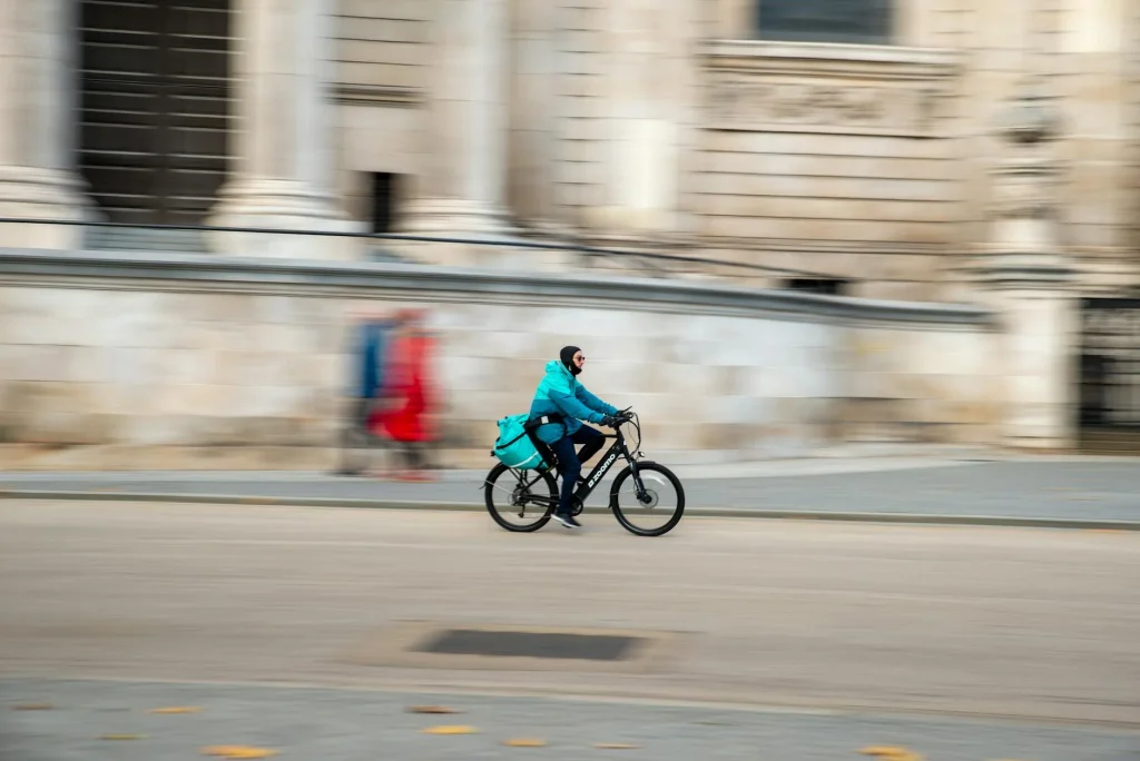 Electric bike parked on a city street ready for commuting