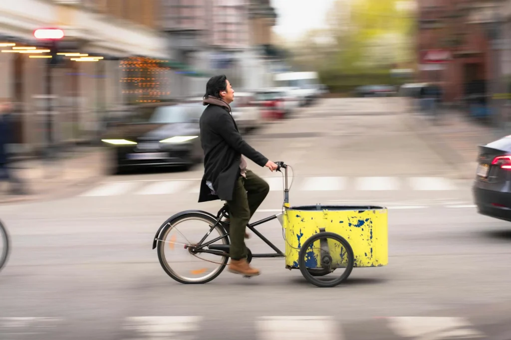 Cargo bike being used for urban transport