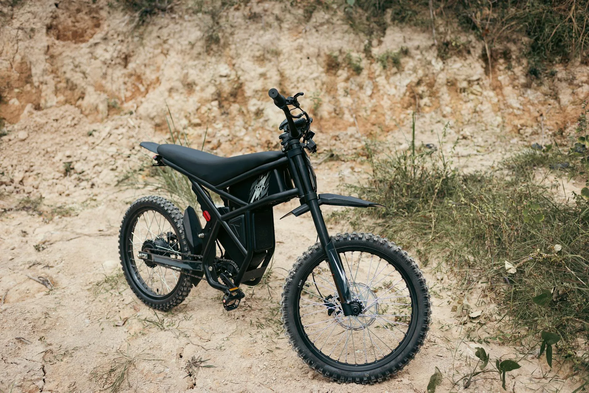 E-bike battery mounted on bicycle frame close-up