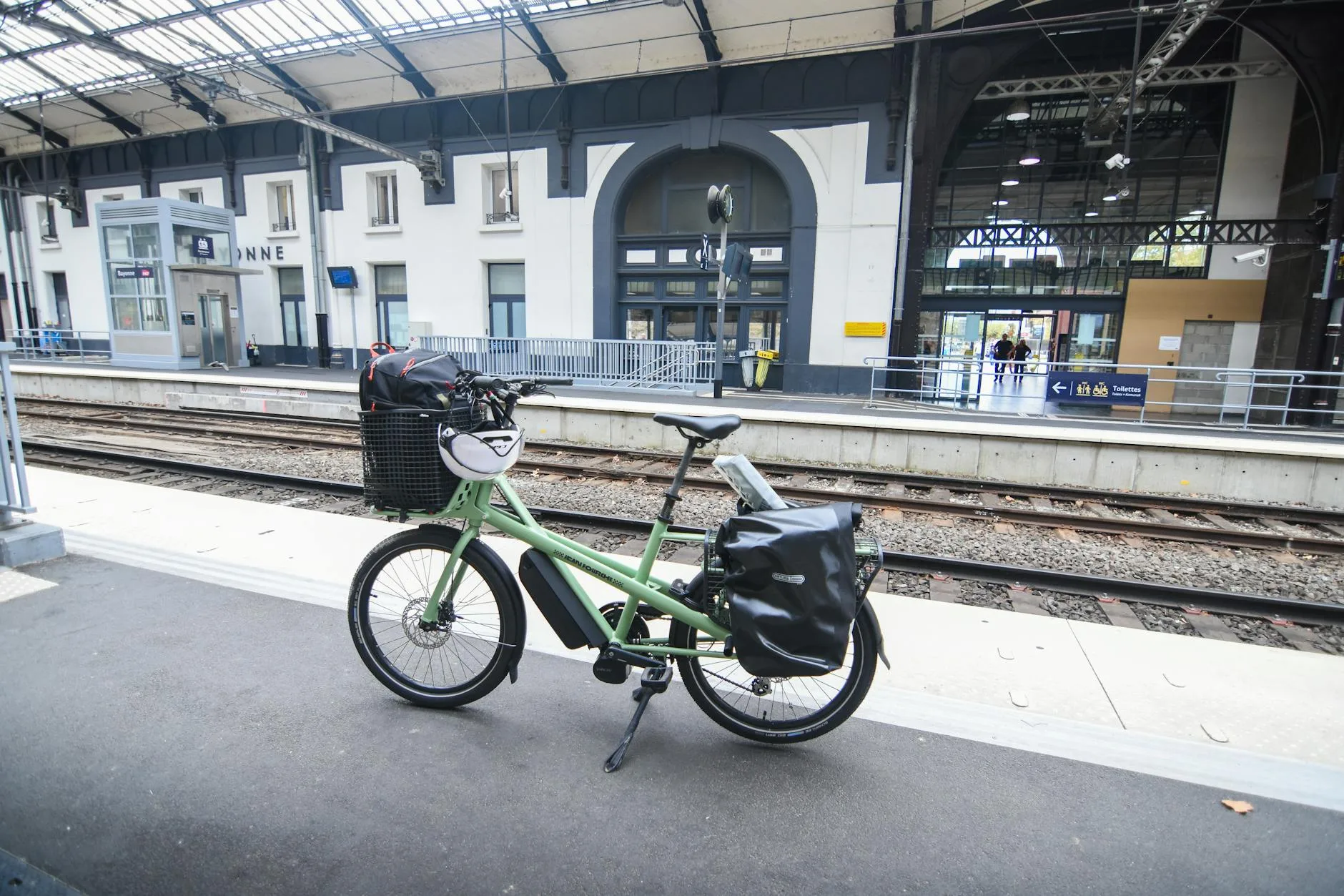 Folded bike ready for public transport