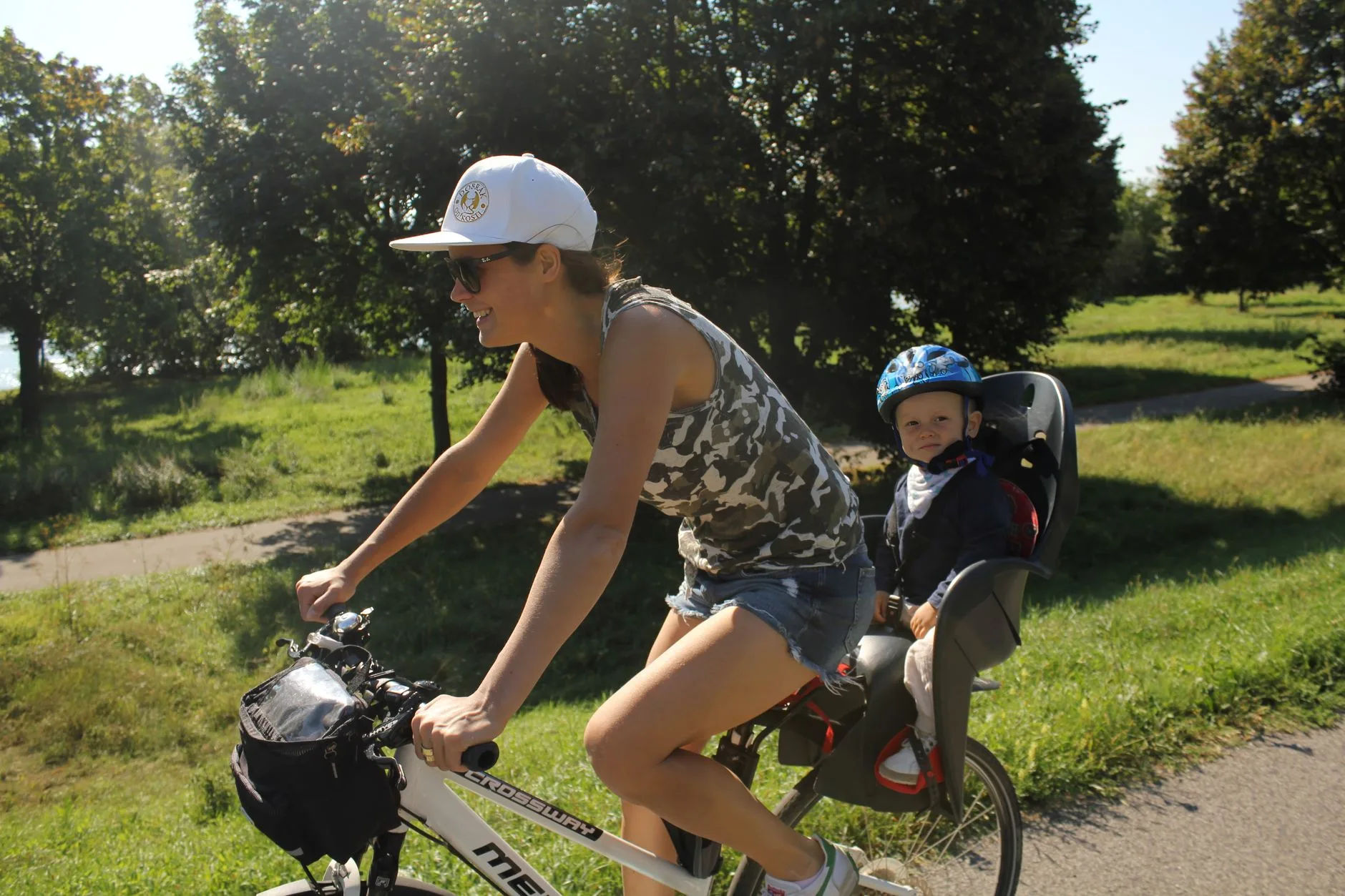 Cargo bike with child seating ready for a family ride