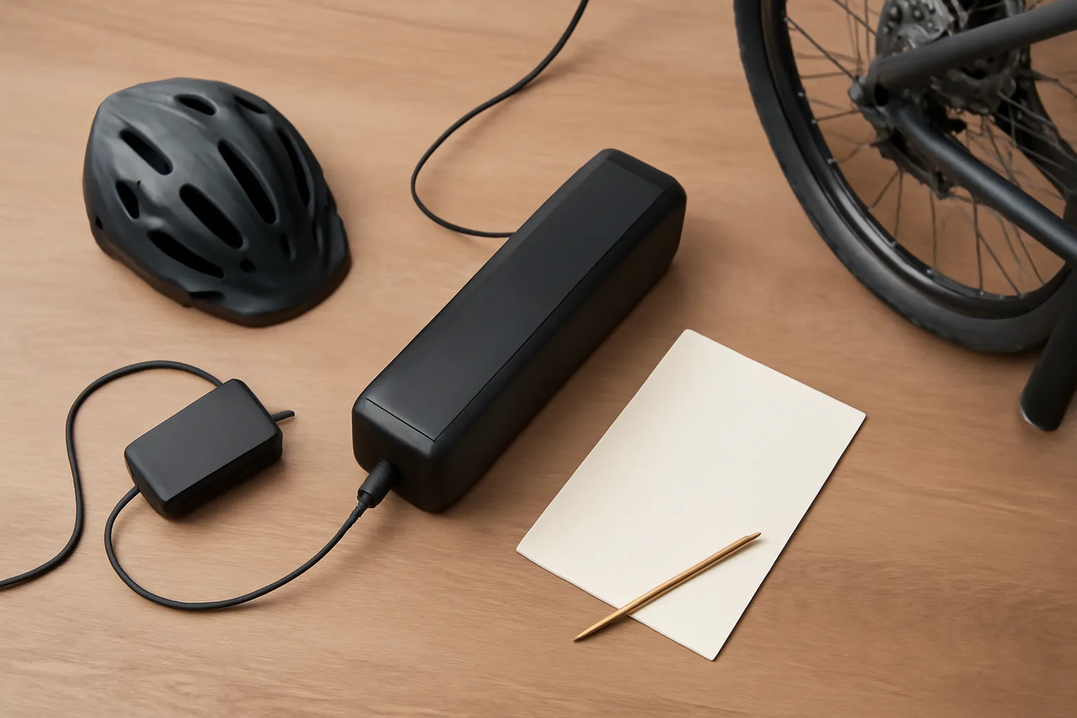 Removable e-bike battery charging before a longer ride