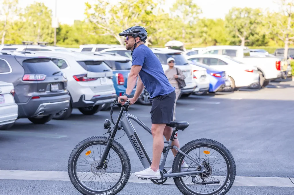 Rider on an electric bike used for real-world range planning
