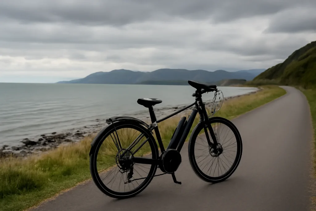 E-bike on a Welsh coast and mountain route