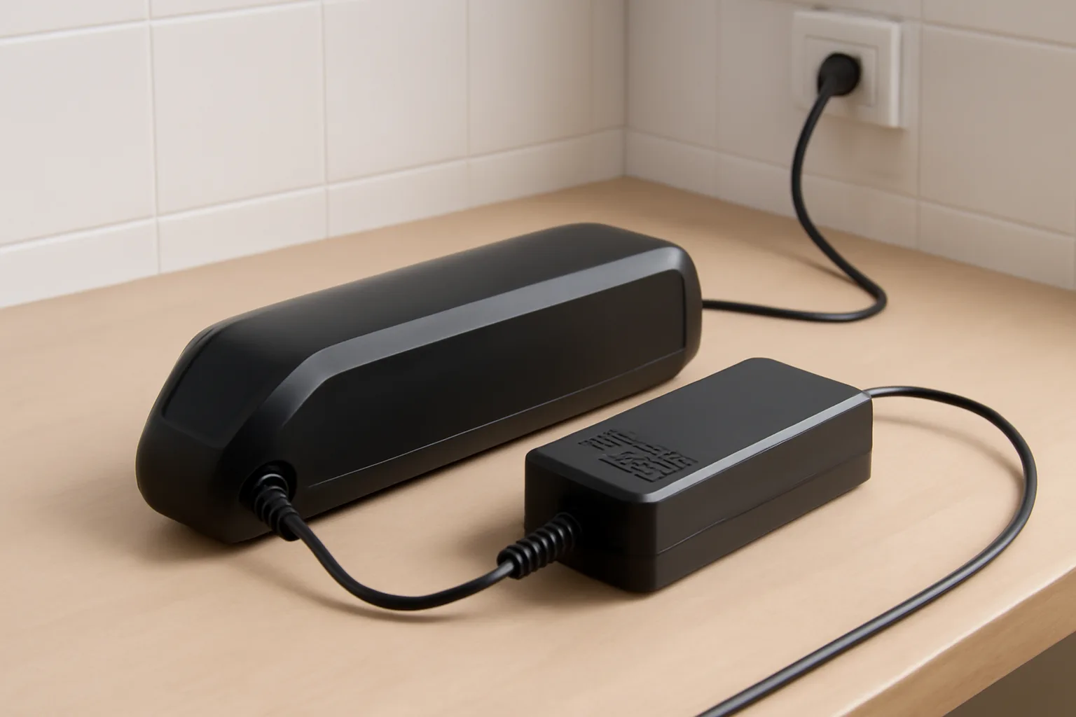 Removable e-bike battery charging safely with the correct charger