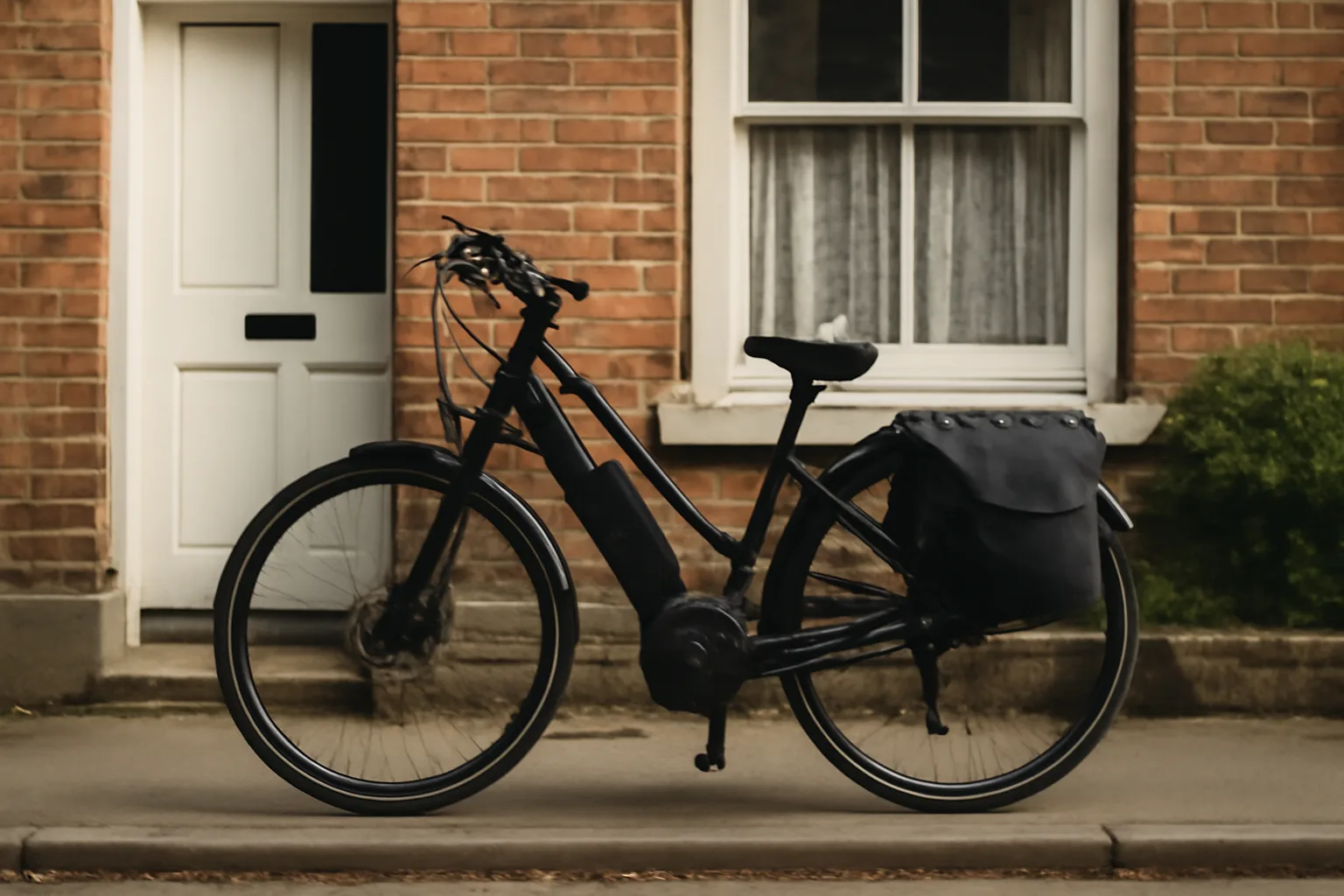 Electric bike commuter setup with rack and mudguards