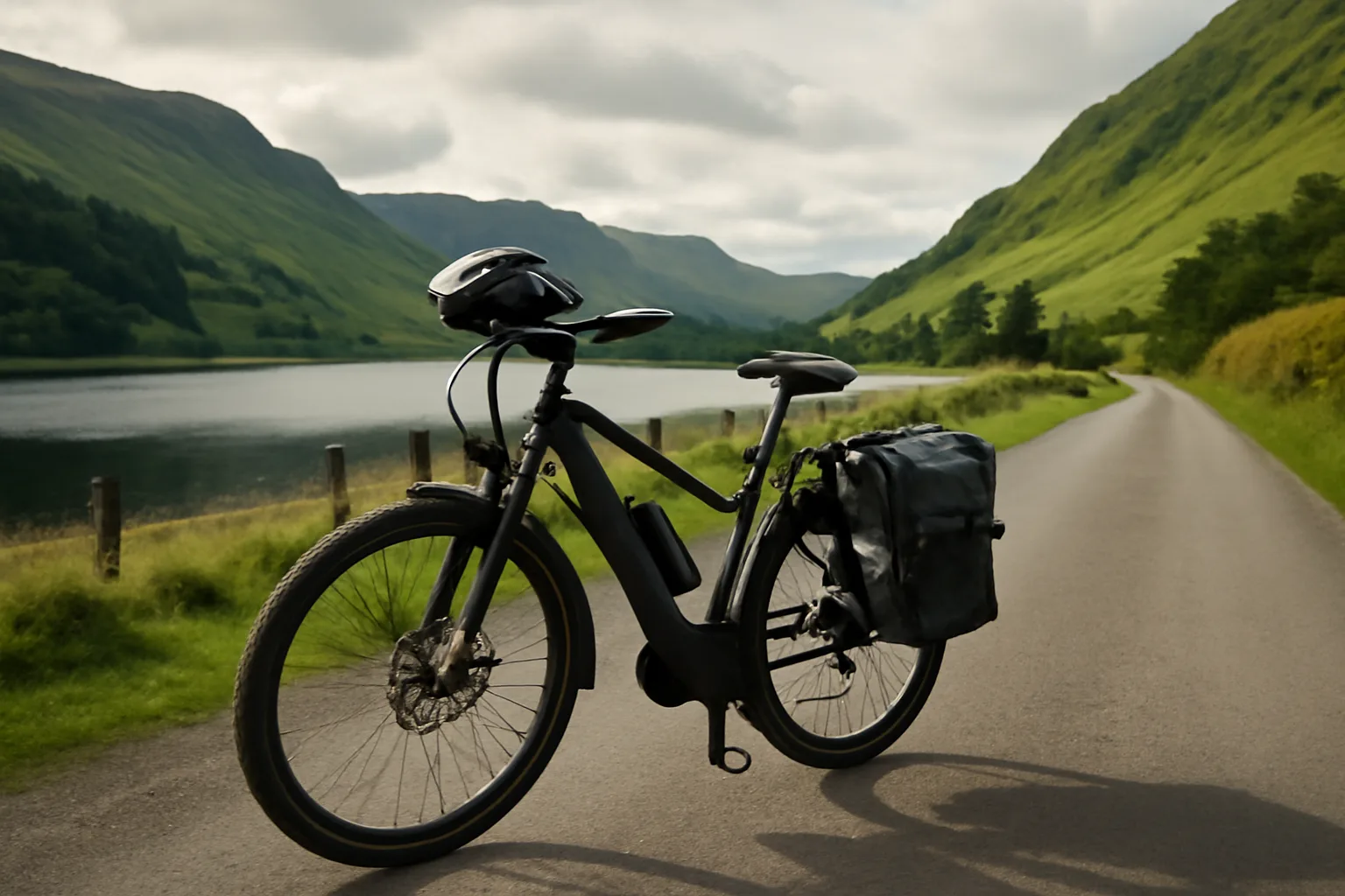 E-bike on a Welsh mountain route for battery planning